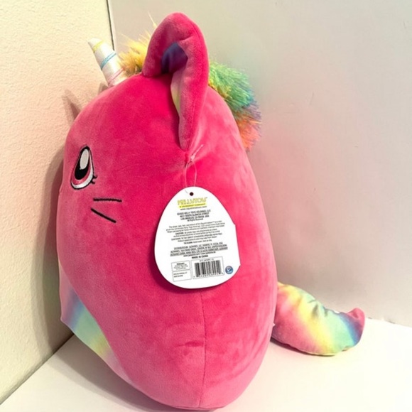 Squishmallow Lizette 14”Valentines Day Kelly hot Pink Cat Unicorn Soft Plush Toy - Picture 5 of 8